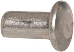 RivetKing - 1/8" Body Diam, Universal Aluminum Solid Rivet - 1/4" Length Under Head, Grade 1100F - Americas Industrial Supply