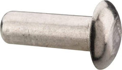 RivetKing - 1/8" Body Diam, Universal Uncoated Aluminum Solid Rivet - 3/8" Length Under Head, Grade 1100F - Americas Industrial Supply