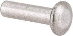 RivetKing - 1/8" Body Diam, Universal Uncoated Aluminum Solid Rivet - 1/2" Length Under Head, Grade 1100F - Americas Industrial Supply