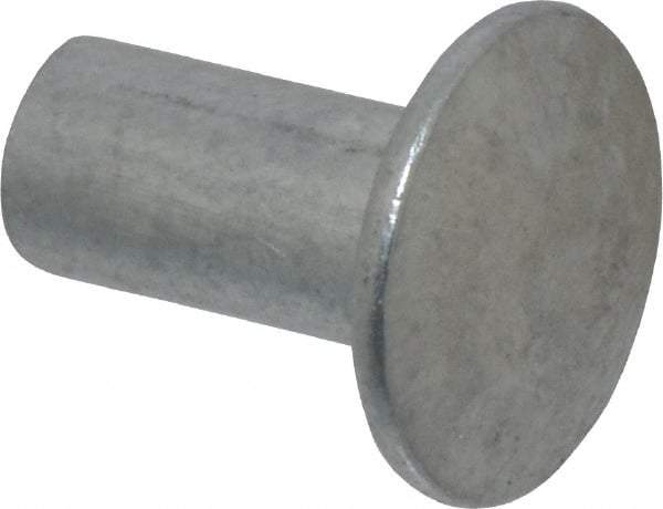 RivetKing - 1/4" Body Diam, Universal Uncoated Aluminum Solid Rivet - 1/2" Length Under Head, Grade 1100F - Americas Industrial Supply