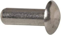 RivetKing - 1/4" Body Diam, Universal Uncoated Aluminum Solid Rivet - 3/4" Length Under Head, Grade 1100F - Americas Industrial Supply