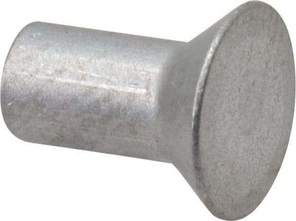 RivetKing - 1/8" Body Diam, Countersunk Uncoated Aluminum Solid Rivet - 1/4" Length Under Head, Grade 1100F, 78° Countersunk Head Angle - Americas Industrial Supply