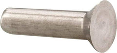 RivetKing - 1/8" Body Diam, Countersunk Uncoated Aluminum Solid Rivet - 1/2" Length Under Head, Grade 1100F, 78° Countersunk Head Angle - Americas Industrial Supply