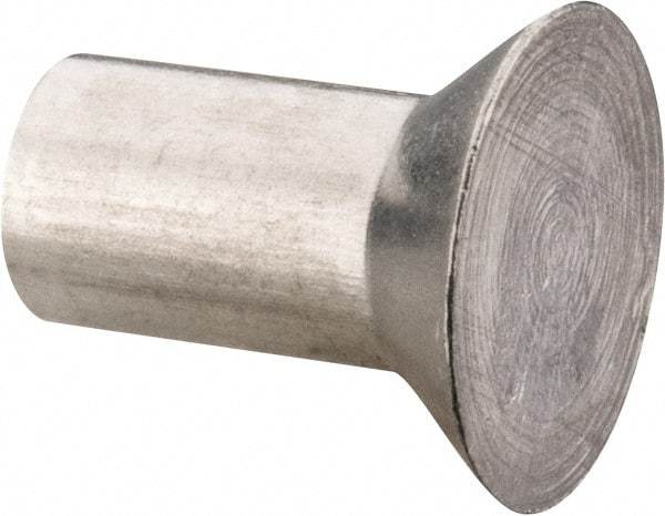 RivetKing - 3/16" Body Diam, Countersunk Aluminum Solid Rivet - 3/8" Length Under Head, Grade 1100F, 78° Countersunk Head Angle - Americas Industrial Supply