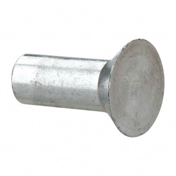 RivetKing - 3/16" Body Diam, Countersunk Uncoated Aluminum Solid Rivet - 1/2" Length Under Head, Grade 1100F, 78° Countersunk Head Angle - Americas Industrial Supply