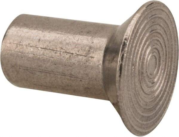 RivetKing - 1/4" Body Diam, Countersunk Uncoated Stainless Steel Solid Rivet - 1/2" Length Under Head, Grade 18-8, 90° Countersunk Head Angle - Americas Industrial Supply