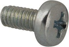 Value Collection - M2.5x0.45, 5mm Length Under Head Phillips Drive Machine Screw - Pan Head, Grade 4.8 Steel, Zinc-Plated Finish, Without Washer - Americas Industrial Supply