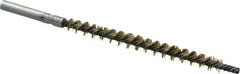 Schaefer Brush - 3" Brush Length, 1/4" Diam, Double Stem, Single Spiral Tube Brush - 4-1/2" Long, Brass, 8-32 Female Connection - Americas Industrial Supply