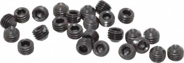 Holo-Krome - 1/4-28 UNF, 3/16" OAL, Cup Point Set Screw - Grade 8 Alloy Steel, 1/8" Key - Americas Industrial Supply