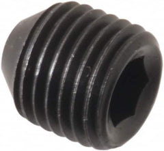 Holo-Krome - 3/8-24 UNF, 3/8" OAL, Cup Point Set Screw - Grade 8 Alloy Steel, 3/16" Key - Americas Industrial Supply
