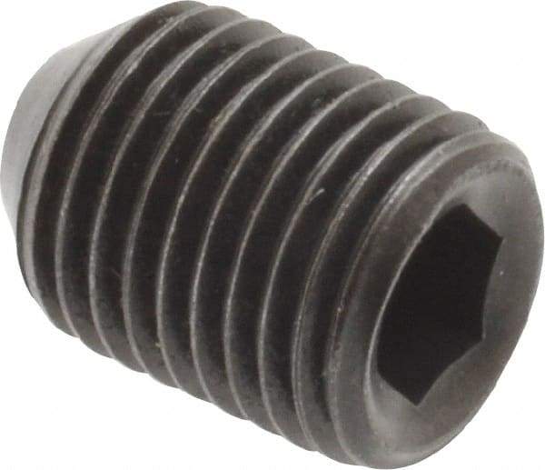 Holo-Krome - 3/8-24 UNF, 1/2" OAL, Cup Point Set Screw - Grade 8 Alloy Steel, 3/16" Key - Americas Industrial Supply