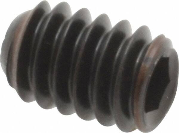 Holo-Krome - 1/4-20 UNC, 3/8" OAL, Internal Knurl Point Set Screw - Grade 8 Alloy Steel, 1/8" Key - Americas Industrial Supply