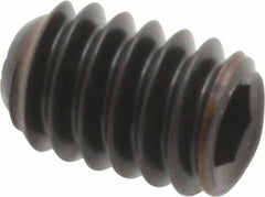 Holo-Krome - 1/4-20 UNC, 3/8" OAL, Internal Knurl Point Set Screw - Grade 8 Alloy Steel, 1/8" Key - Americas Industrial Supply