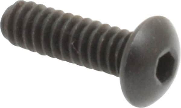 Holo-Krome - #4-40 UNC Hex Socket Drive, Button Screw - Alloy Steel, Black Oxide Finish, Fully Threaded, 3/8" Length Under Head - Americas Industrial Supply