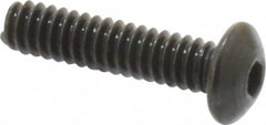 Holo-Krome - #4-40 UNC Hex Socket Drive, Button Screw - Alloy Steel, Black Oxide Finish, Fully Threaded, 1/2" Length Under Head - Americas Industrial Supply