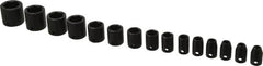 Proto - 15 Piece 3/8" Drive Impact Socket Set - 6 Points, 1/4" to 1" Range, Inch Measurement Standard - Americas Industrial Supply
