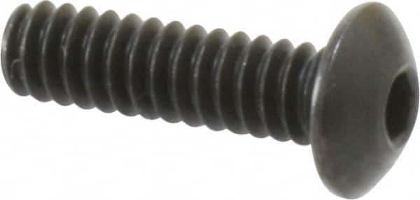 Holo-Krome - #6-32 UNC Hex Socket Drive, Button Screw - Alloy Steel, Black Oxide Finish, Fully Threaded, 1/2" Length Under Head - Americas Industrial Supply