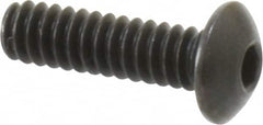 Holo-Krome - #6-32 UNC Hex Socket Drive, Button Screw - Alloy Steel, Black Oxide Finish, Fully Threaded, 1/2" Length Under Head - Americas Industrial Supply