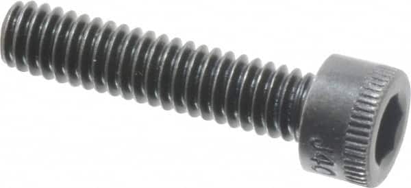Made in USA - #8-32 UNC Hex Socket Drive, Socket Cap Screw - Alloy Steel, Black Oxide Finish, Fully Threaded, 3/4" Length Under Head - Americas Industrial Supply