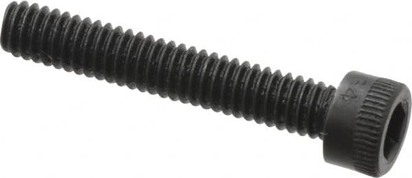 Made in USA - #8-32 UNC Hex Socket Drive, Socket Cap Screw - Alloy Steel, Black Oxide Finish, Fully Threaded, 1" Length Under Head - Americas Industrial Supply