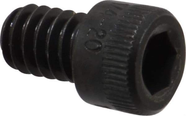 Made in USA - 1/4-20 UNC Hex Socket Drive, Socket Cap Screw - Alloy Steel, Black Oxide Finish, Fully Threaded, 3/8" Length Under Head - Americas Industrial Supply