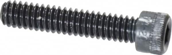 Made in USA - 1/4-20 UNC Hex Socket Drive, Socket Cap Screw - Alloy Steel, Black Oxide Finish, Fully Threaded, 1-1/4" Length Under Head - Americas Industrial Supply