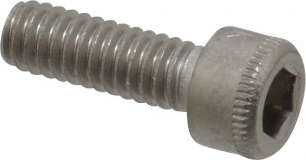 Holo-Krome - #8-32 UNC Hex Socket Drive, Socket Cap Screw - Grade 18-8 Stainless Steel, Passivated Finish, Fully Threaded, 1/2" Length Under Head - Americas Industrial Supply