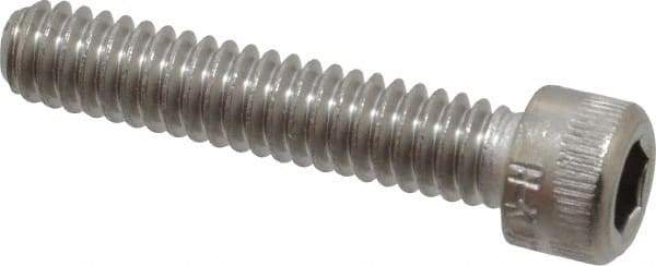 Holo-Krome - 1/4-20 UNC Hex Socket Drive, Socket Cap Screw - Grade 18-8 Stainless Steel, Passivated Finish, Fully Threaded, 1-1/4" Length Under Head - Americas Industrial Supply