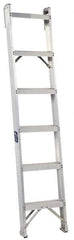 Louisville - 6 Steps, 6' High, Type IA Rating, Aluminum Shelf Ladder - 300 Lb Capacity, 15-1/4" Base Width - Americas Industrial Supply