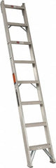 Louisville - 8 Steps, 8' High, Type IA Rating, Aluminum Shelf Ladder - 300 Lb Capacity, 15-1/4" Base Width - Americas Industrial Supply