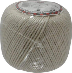 Made in USA - 0.058 Inch Diameter, Cotton Twine Ball - 45 Lbs. Breaking Strength, White, 1,190 Ft. per Lb. - Americas Industrial Supply