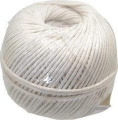 Made in USA - 0.08 Inch Diameter, Cotton Twine Ball - 82 Lbs. Breaking Strength, White, 610 Ft. per Lb. - Americas Industrial Supply