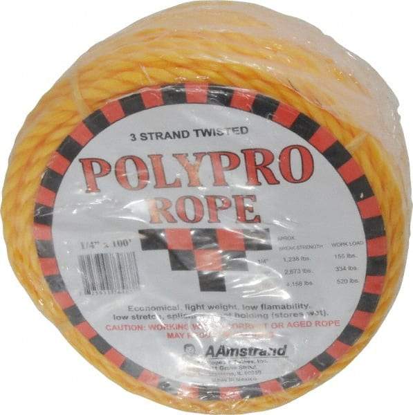 Value Collection - 100' Max Length Polypropylene Coilettes - 1/4" Diam, 1,130 Lb Capacity - Americas Industrial Supply