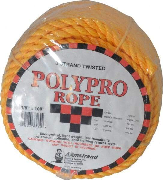 Value Collection - 100' Max Length Polypropylene Coilettes - 3/8" Diam, 2,240 Lb Capacity - Americas Industrial Supply