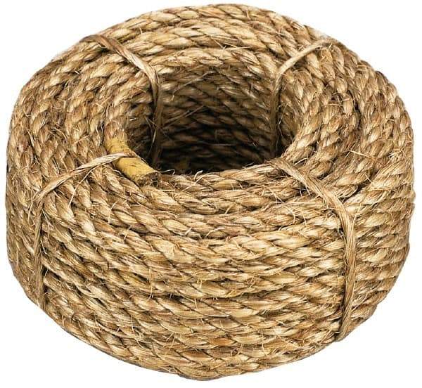 Value Collection - 600' Max Length Manila Rope - 1/2" Diam, 298 Lb Capacity - Americas Industrial Supply