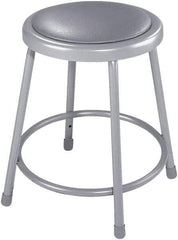 NPS - 18 Inch High, Stationary Fixed Height Stool - 14 Inch Deep x 14 Inch Wide, Vinyl Seat, Grey - Americas Industrial Supply