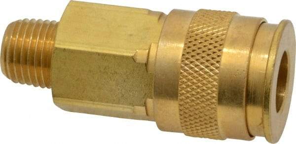 Value Collection - 1/4 Male NPT Universal Pneumatic Hose Coupler - Brass, 1/4" Body Diam - Americas Industrial Supply