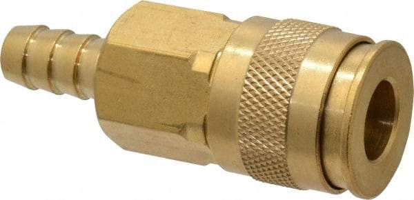Value Collection - Hose Barb Universal Pneumatic Hose Coupler - Brass, 1/4" Body Diam, 3/8" Hose ID - Americas Industrial Supply