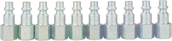 Value Collection - 10 Piece 1/4" Body 1/4 NPT 215 psi Industrial Pneumatic Coupling Plug Set - Americas Industrial Supply