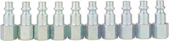 Value Collection - 10 Piece 1/4" Body 1/4 NPT 215 psi Industrial Pneumatic Coupling Plug Set - Americas Industrial Supply