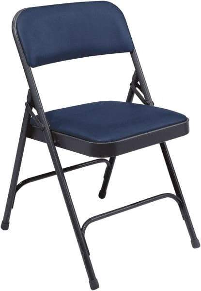 NPS - 18-3/4" Wide x 20-1/4" Deep x 29-1/2" High, Vinyl Folding Chair with Vinyl Padded Seat - Dark Midnight Blue - Americas Industrial Supply