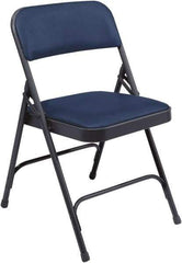 NPS - 18-3/4" Wide x 20-1/4" Deep x 29-1/2" High, Vinyl Folding Chair with Vinyl Padded Seat - Dark Midnight Blue - Americas Industrial Supply