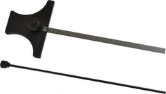 SPI - 0 to 6 Inch Rule Measurement Range, 30 to 60° Angle Measurement Range, Hardened Steel (Head); Stainless Steel (Rule) Depth and Angle Gage - 60° Angle Graduation, 2-1/2 Inch Long Base, 7/32 Inch Wide Rule, 1/64; 1/32 Inch Rule Graduation - Americas Industrial Supply