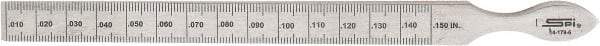 SPI - 0.01 to 0.15 Inch Measurement, 1 Leaf Taper Gage - 6-1/4 Inch Long x 7/16 Inch Wide, 0.001 Inch Graduation - Americas Industrial Supply