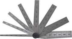 SPI - 0.1 to 0.5 Inch Measurement, 8 Leaf Taper Gage - 2-1/2 Inch Long, Tempered Steel, 0.001 Inch Graduation - Americas Industrial Supply