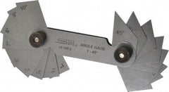 SPI - 20 Piece Spring Steel Angle Gage Set - 1 to 45° Primary Angle - Americas Industrial Supply