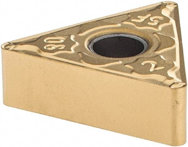 Iscar - TNMG332 SF Grade IC570 Carbide Turning Insert - TiCN/TiN Finish, 60° Triangle, 3/8" Inscr Circle, 3/16" Thick, 1/32" Corner Radius - Americas Industrial Supply