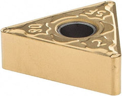 Iscar - TNMG332 SF Grade IC570 Carbide Turning Insert - TiCN/TiN Finish, 60° Triangle, 3/8" Inscr Circle, 3/16" Thick, 1/32" Corner Radius - Americas Industrial Supply