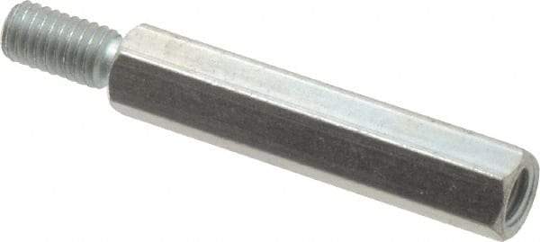 Electro Hardware - #10-32, 1-5/8" OAL, 1/4" Across Flats, Steel Hex Male/Female Circuit Board Standoffs - 1/2" Thread Depth, 1-1/4" Body Length, Zinc-Plated Clear Chromate Finish - Americas Industrial Supply