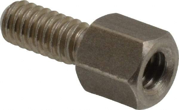 Electro Hardware - #8-32, 5/8" OAL, 1/4" Across Flats, Stainless Steel Hex Male/Female Circuit Board Standoffs - 7/16" Thread Depth, 1/4" Body Length, Bright Finish - Americas Industrial Supply